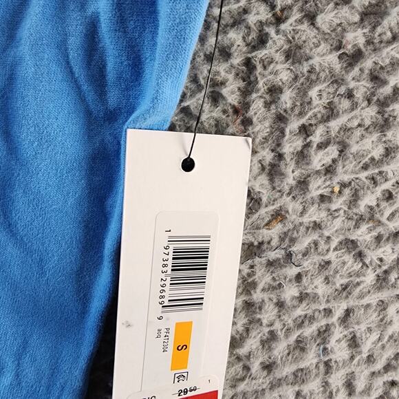 Calvin Klein Performance Embroidered-Logo Crewneck Tee Women's Small Azure Blue - Picture 3 of 5